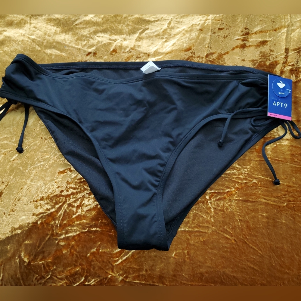 👙Plus Size Apt. 9 Black Side-Tie Hipster Bottom